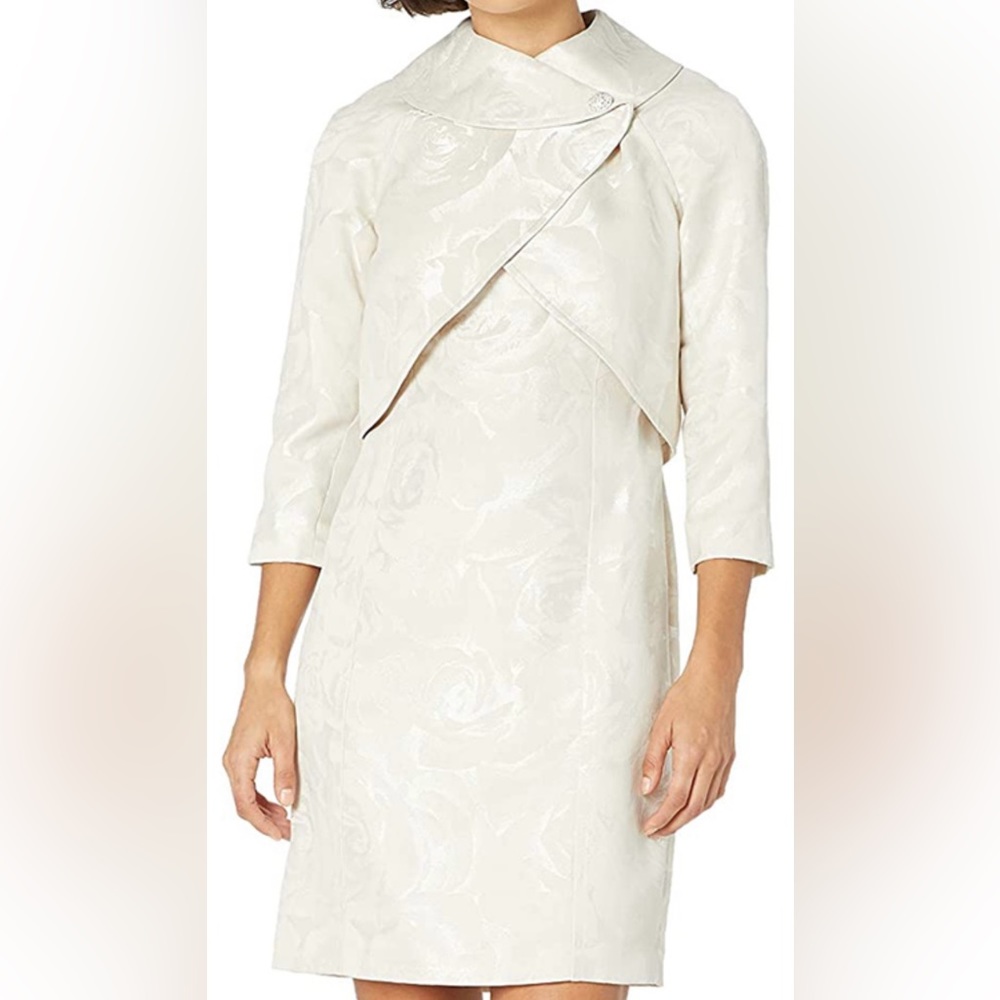 Tahari Arthur s. Levine ASL Sheath Dress Set vanilla ice floral NWT